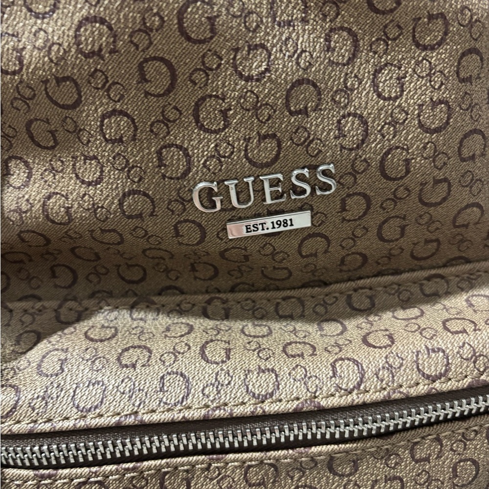 Guess Tan Monogram Backpack - Picture 2 of 4